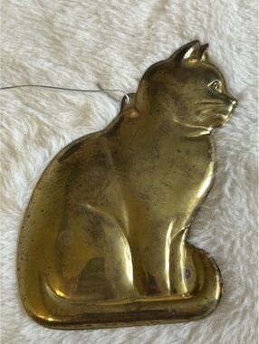 Vintage Department 56 Brass Cat Wall Hanging Decor